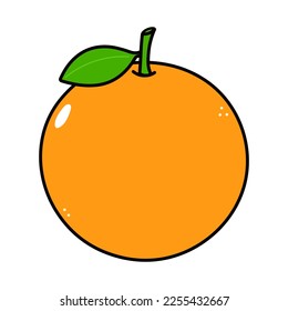 Cute funny orange fruit character. Vector hand drawn traditional cartoon vintage, retro kawaii character illustration icon. Isolated white background. Orange fruit character concept