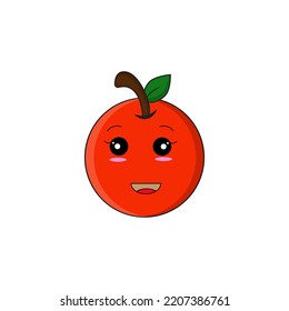 Cute funny orange happy expressions. Vector flat line cartoon kawaii character illustration icon. Isolated on white background. Orange fruit character concept
