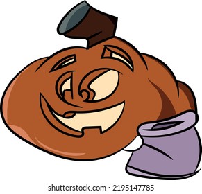 cute funny orange kindy pumpkin