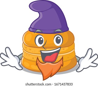 Cute and funny orange macaron cartoon character dressed as an Elf