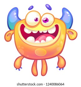 Cute funny orange monster