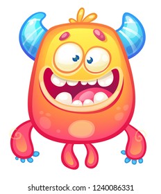 Cute funny orange monster