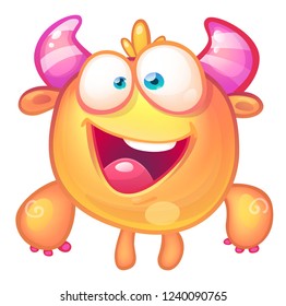 Cute funny orange monster
