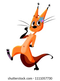 Cute and funny orange squirrel