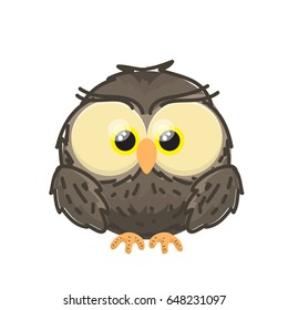 Cute and funny owl. Vector illustration