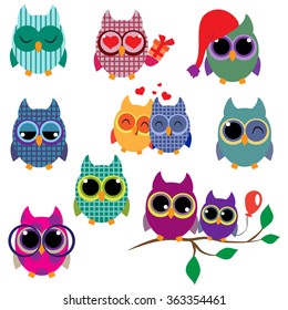 Cute funny owls