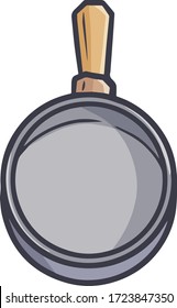 Cute and funny pan for cooking from front top view