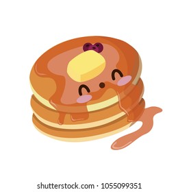 Cute and funny pancakes Vector illustration