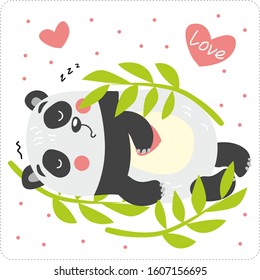 cute funny panda for children vector