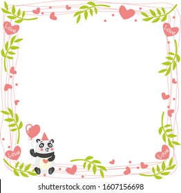 cute funny panda for children vector