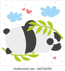 cute funny panda for children vector
