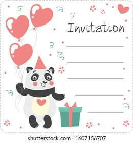 cute funny panda for children vector