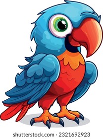 Cute and funny parrot colroful vector illustration