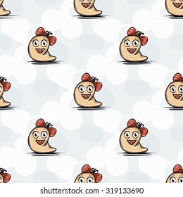 Cute and funny pattern with monster. Wallpaper. Background