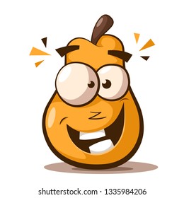 Cute, funny pear cartoon characters. Vector eps 10