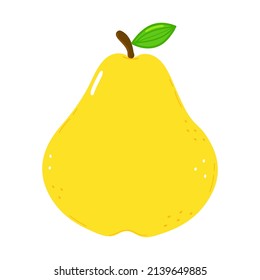 Cute funny pear character.Vector hand drawn cartoon kawaii character illustration icon. Isolated on white background. Pear character emoji,child,face,adorable,kids,cartoon,doodle,cute,healthy