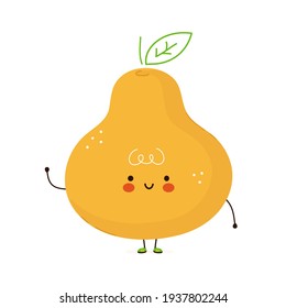 Cute funny Pear fruit character. Vector hand drawn cartoon kawaii character illustration icon. Isolated on white background. Pear fruit character concept