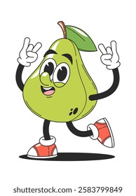 Cute funny pear fruit character