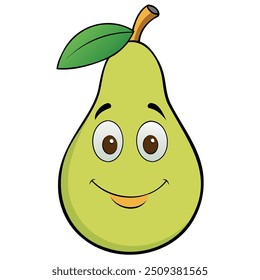 A cute and funny pear illustration, designed to bring a touch of whimsy and charm to your commercial projects