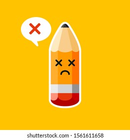 Cute and funny pencil character cartoon. vector illustration.