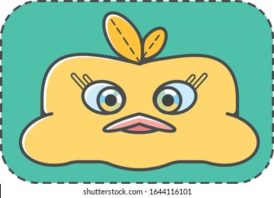 Cute, funny pets. Cartoon vector illustration isolated. Chicken