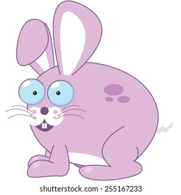 Cute and funny pink Rabbit.