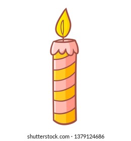 Cute and funny pink yellow candle for birthday party