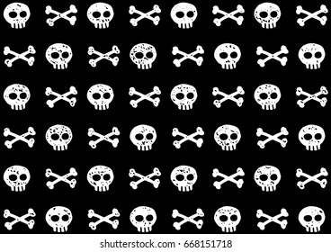 A cute, funny pirate skulls and bones pattern. Jolly Roger.