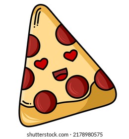 imagen vectorial de pizza linda y divertida.