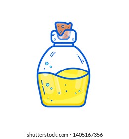 Cute and funny potion in bottle. Colorfull icon illustration perfect for your project.
