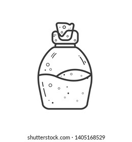 Cute and funny potion in bottle. Line icon perfect for your project and presentation on website