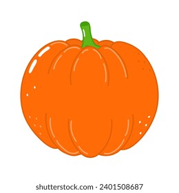 Cute funny Pumpkin character. Vector hand drawn cartoon kawaii character illustration icon. Isolated on white background. Happy Pumpkin character concept