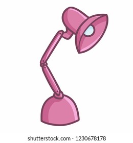 Cute and funny purple desk lamp dor your working moment - vector