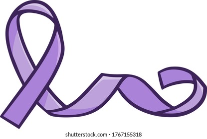 Cute and funny purple ribbon making a symbol