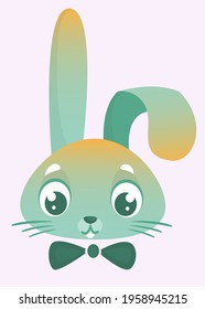 Cute funny rabbit cartoon. Vector illustration