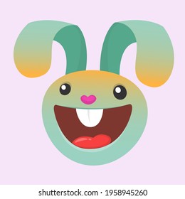 Cute funny rabbit cartoon. Vector illustration