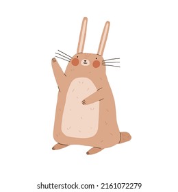 Cute funny rabbit character. Happy Easter bunny. Cartoon vector illustration.