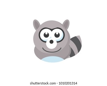 cute funny raccoon illustration design