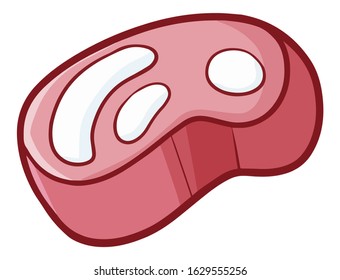 Cute and funny raw beef meat or steak ready to get cooked