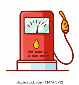 Cute and funny red gas station symbol - vector