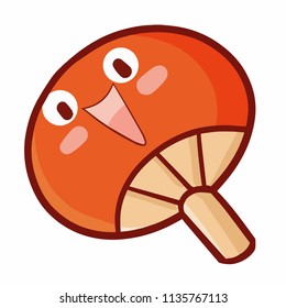Cute and funny red hand fan laughing - vector
