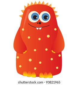 cute funny red monster. vector illustration