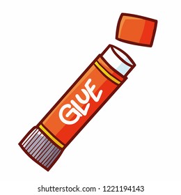 Cute And Funny Red Stick Glue For Office Supplies - Vector