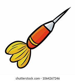 Cute and funny red yellow dart - vector.