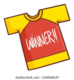 Cute and funny red yellow shirt with word: Winner
