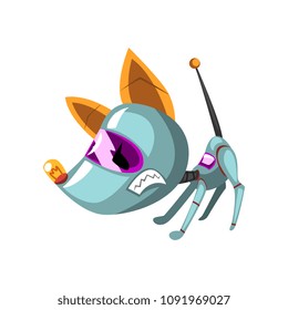 Cute funny robot dog, artificial intelligence concept vector Illustration on a white background