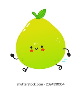 Cute Funny Running Pomelo Vector Hand Stock Vector (Royalty Free ...