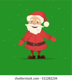 Cute and funny Santa Claus. Vector Christmas illustration. Bright New Year character. New Year banner