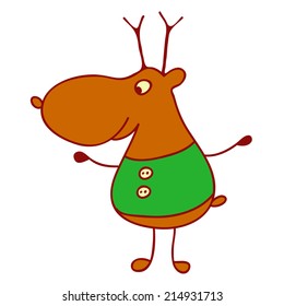 Cute and funny Santa deer