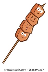 Cute and funny satay character in many expression